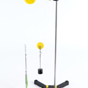 Block and tackle formed from a free and a fixed pulley